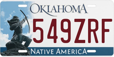 OK license plate 549ZRF