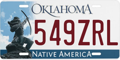 OK license plate 549ZRL