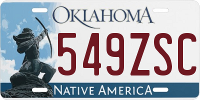 OK license plate 549ZSC