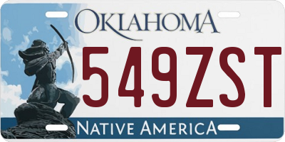 OK license plate 549ZST