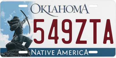OK license plate 549ZTA