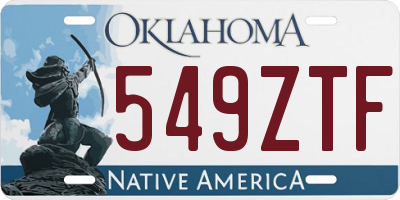 OK license plate 549ZTF