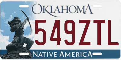 OK license plate 549ZTL