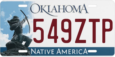 OK license plate 549ZTP