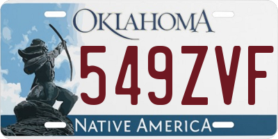 OK license plate 549ZVF