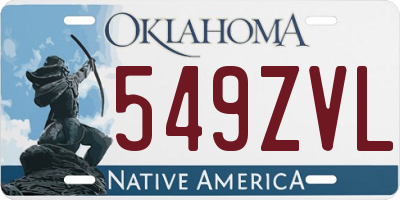 OK license plate 549ZVL