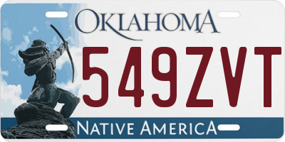 OK license plate 549ZVT