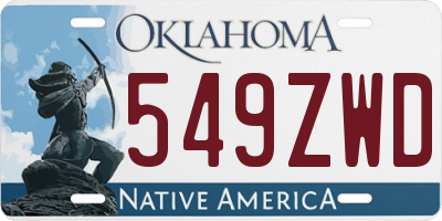 OK license plate 549ZWD