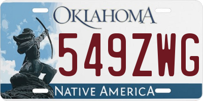 OK license plate 549ZWG