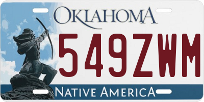 OK license plate 549ZWM