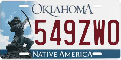 OK license plate 549ZWO