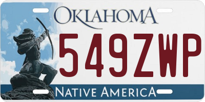 OK license plate 549ZWP