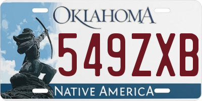 OK license plate 549ZXB