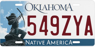 OK license plate 549ZYA