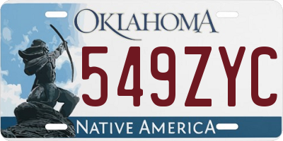 OK license plate 549ZYC