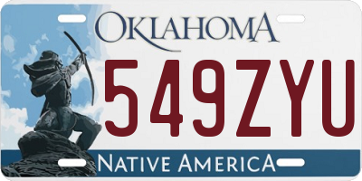 OK license plate 549ZYU