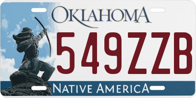 OK license plate 549ZZB