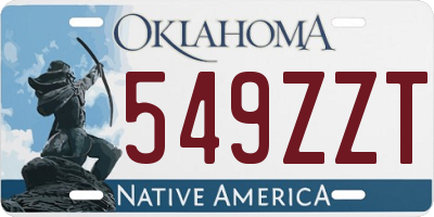 OK license plate 549ZZT