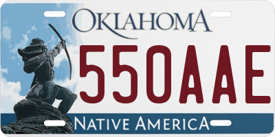 OK license plate 550AAE