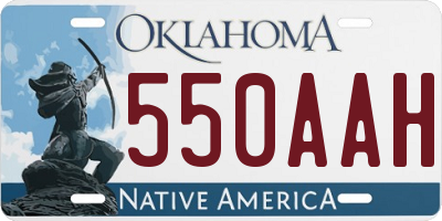 OK license plate 550AAH