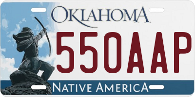 OK license plate 550AAP
