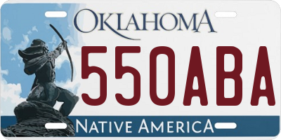 OK license plate 550ABA