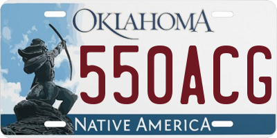 OK license plate 550ACG