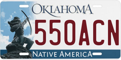 OK license plate 550ACN