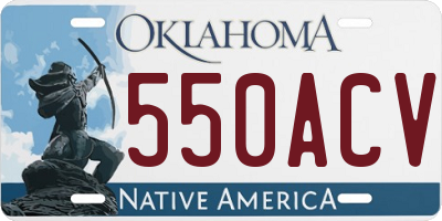 OK license plate 550ACV