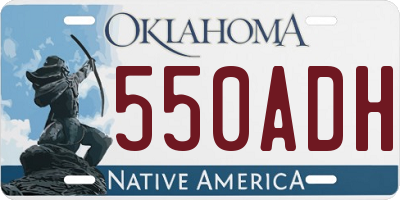 OK license plate 550ADH