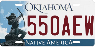 OK license plate 550AEW