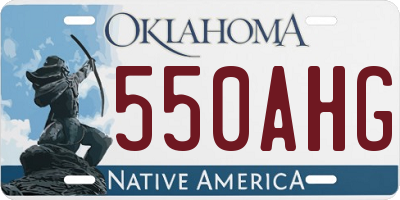 OK license plate 550AHG