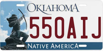 OK license plate 550AIJ