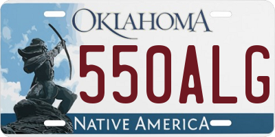 OK license plate 550ALG