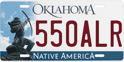 OK license plate 550ALR