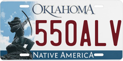 OK license plate 550ALV