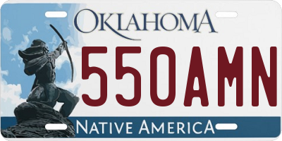 OK license plate 550AMN