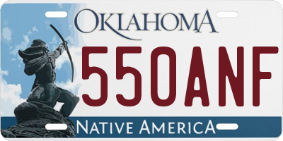 OK license plate 550ANF