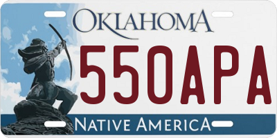 OK license plate 550APA