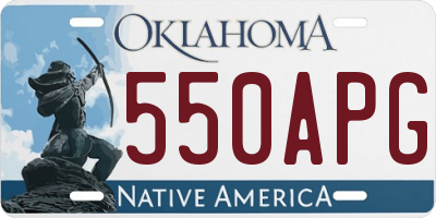 OK license plate 550APG