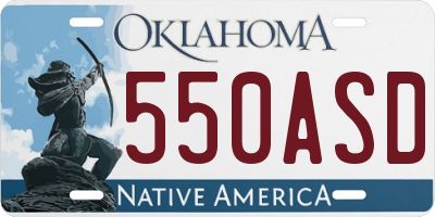 OK license plate 550ASD