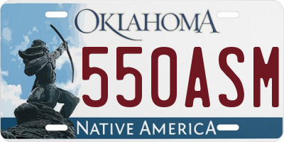 OK license plate 550ASM
