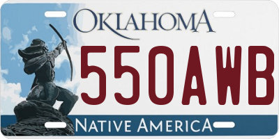 OK license plate 550AWB
