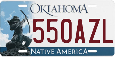 OK license plate 550AZL