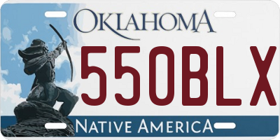 OK license plate 550BLX
