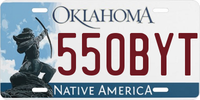 OK license plate 550BYT