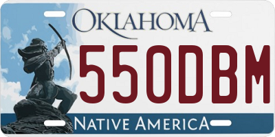 OK license plate 550DBM