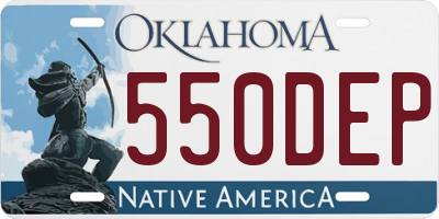 OK license plate 550DEP