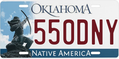 OK license plate 550DNY