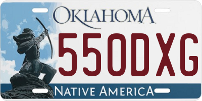 OK license plate 550DXG